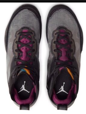 Jordan High-Top Trainers in Black, Purple and Orange